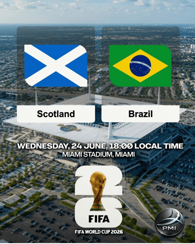Brazil vs Scotland FIFA World Cup Matchday 14 analytical match predictions featuring Vinicius Junior tactical overloads on Miami Hard Rock Stadium natural grass pitch.