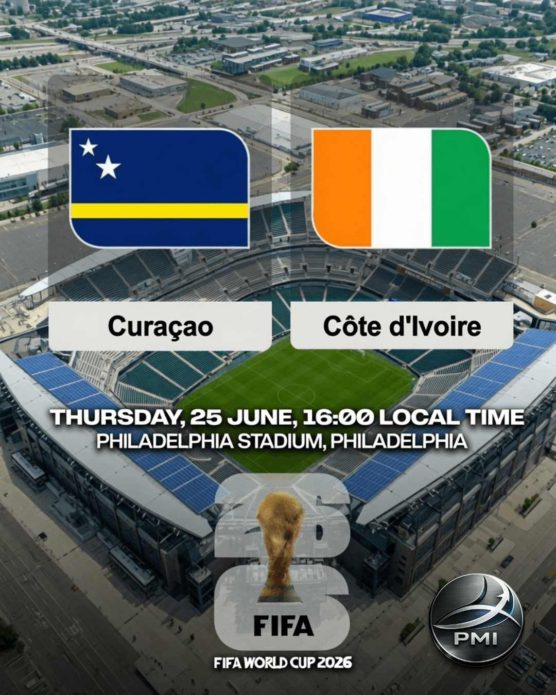 Côte d'Ivoire vs Curaçao FIFA World Cup Group E Round 3 match predictions featuring Franck Kessié tactical midfield dominance on Lincoln Financial Field natural grass pitch.